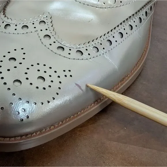 Botkier Preppy Gold Metallic Academia Menswear Wingtip Oxford Loafers 9.5 - Picture 5 of 16